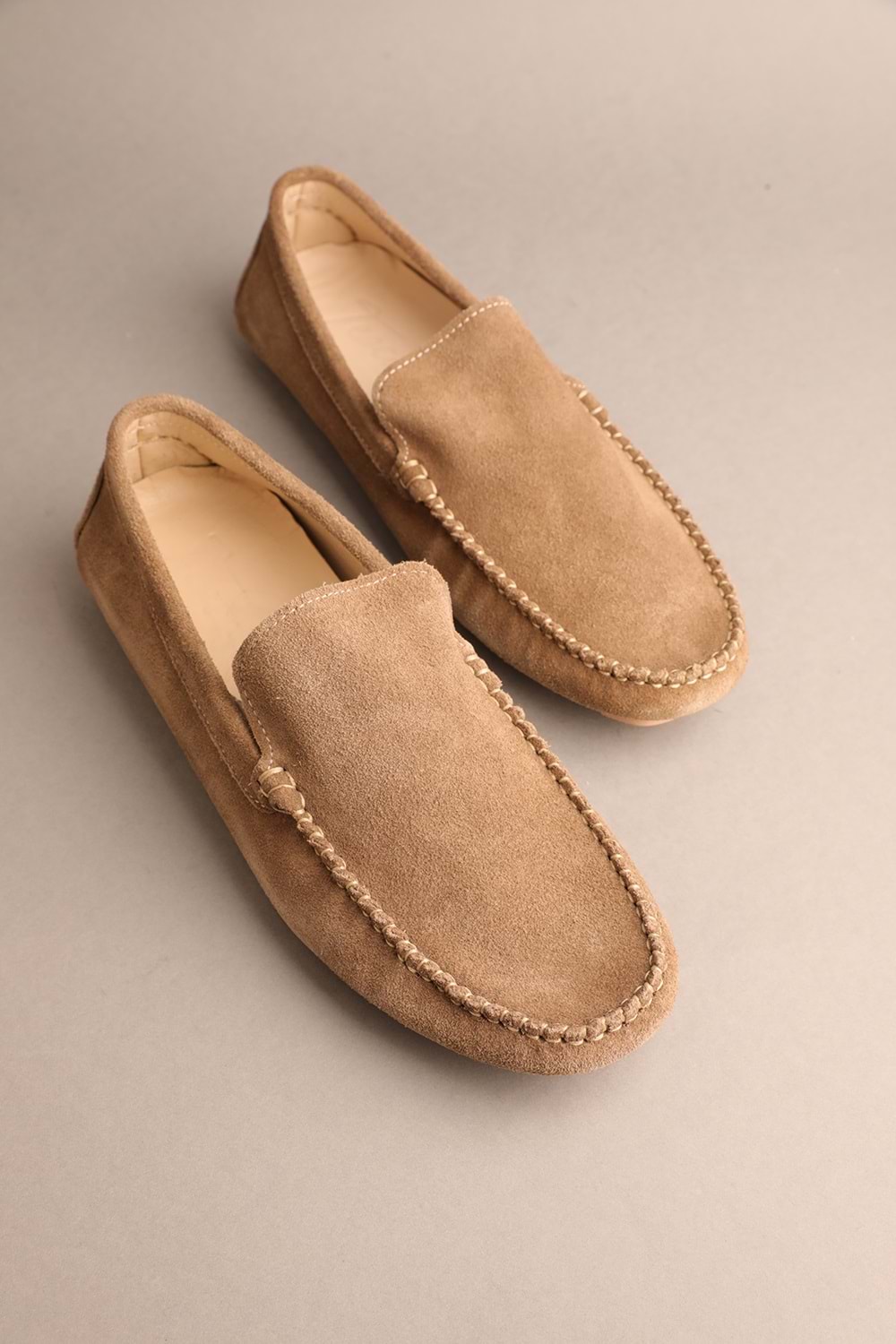 Gondol Erkek Hakiki Deri Klasik Loafer Vizon Süet 41 ttx.2019