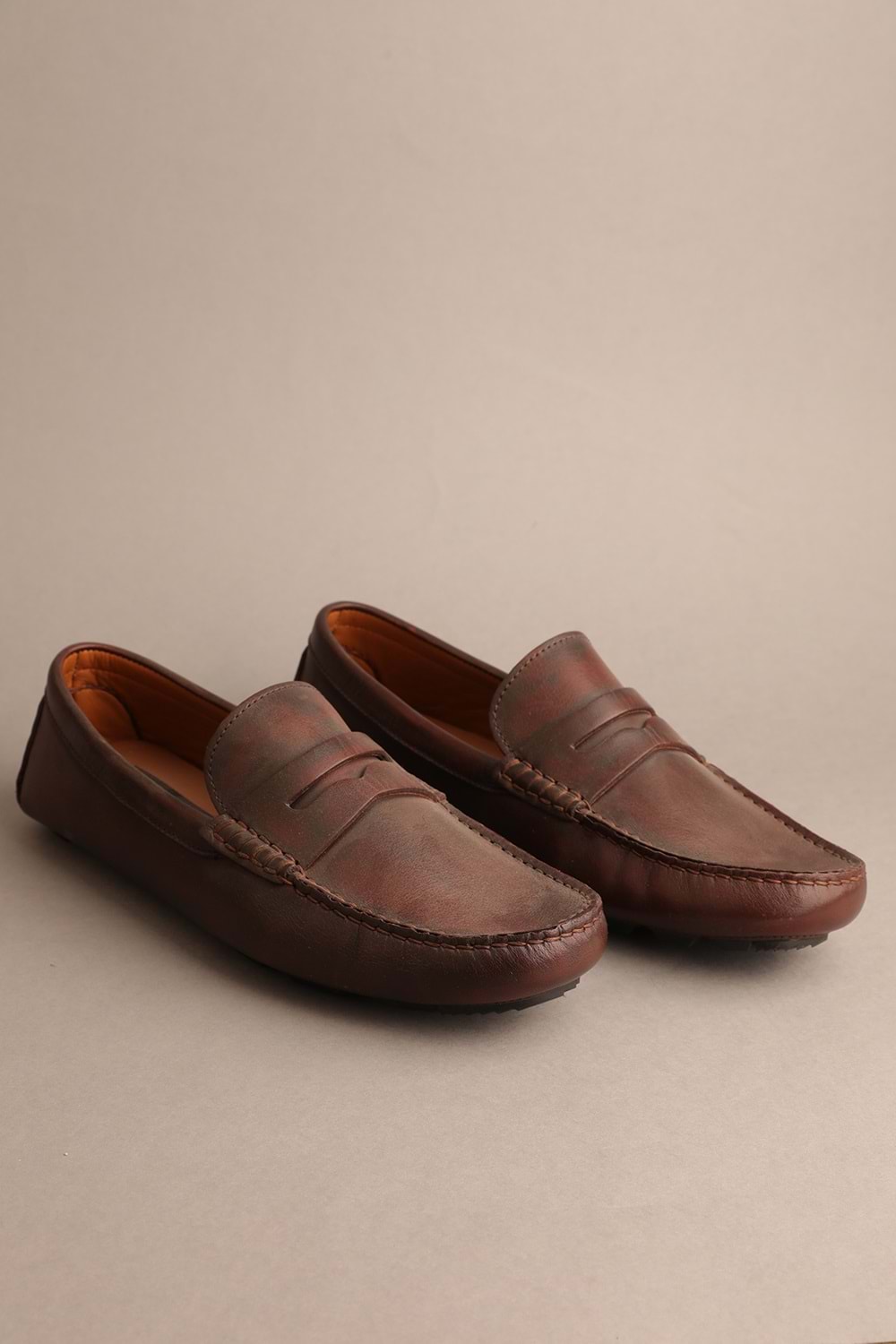 Gondol Erkek Hakiki Deri Klasik Loafer Kahverengi 42 ttx.20162