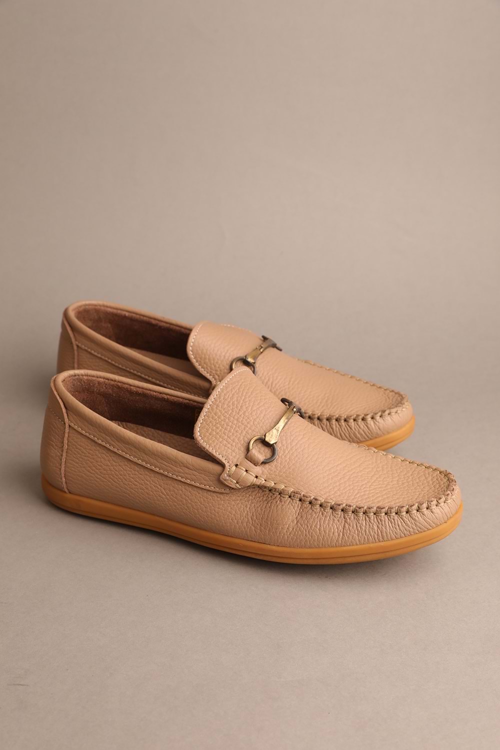 Gondol Erkek Hakiki Deri Klasik Loafer Vizon 41 ttx.601