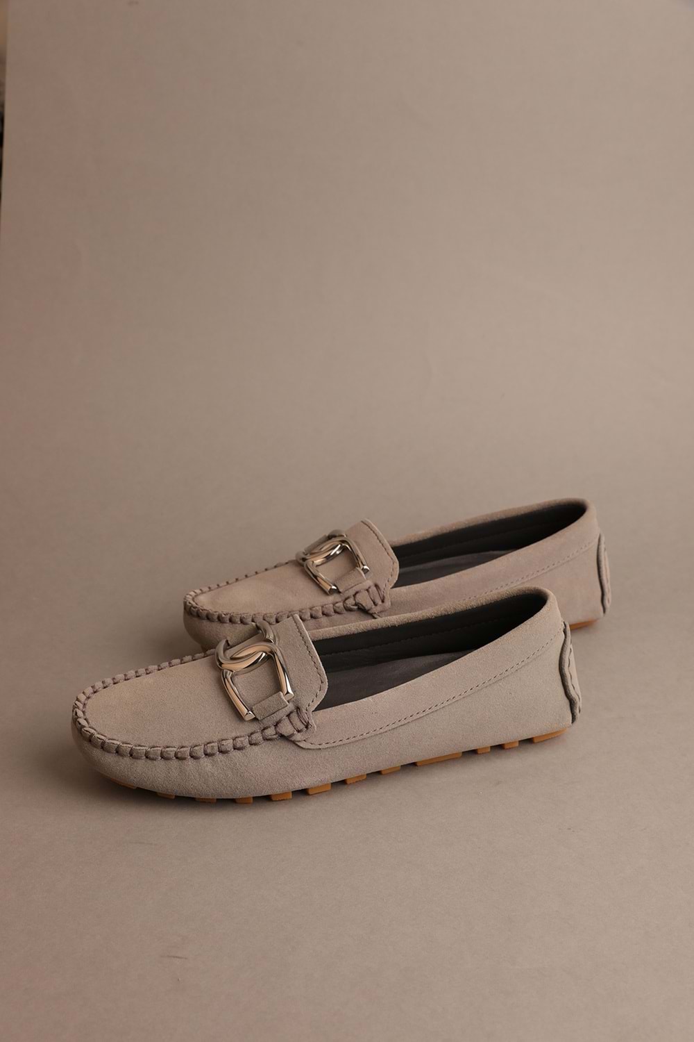 Gondol Kadın Hakiki Deri Klasik Loafer Gri 37 ttx.711