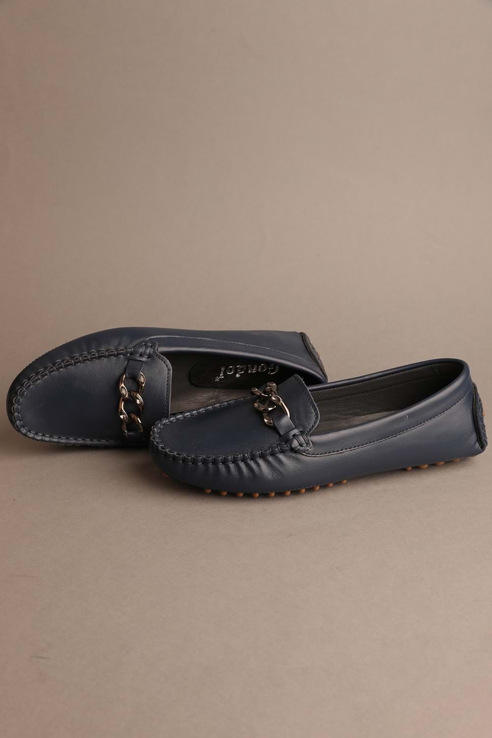 Gondol Kadın Hakiki Deri Klasik Loafer Lacivert 37 ttx.716