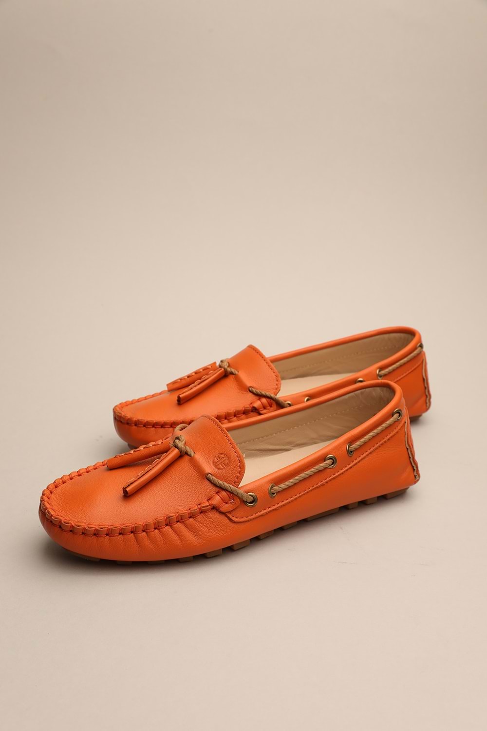 Gondol Kadın Hakiki Deri Klasik Loafer Turuncu 37 ttx.745