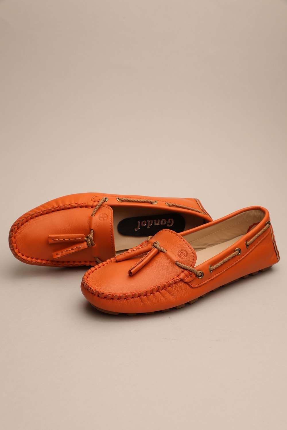 Gondol Kadın Hakiki Deri Klasik Loafer Turuncu 37 ttx.745