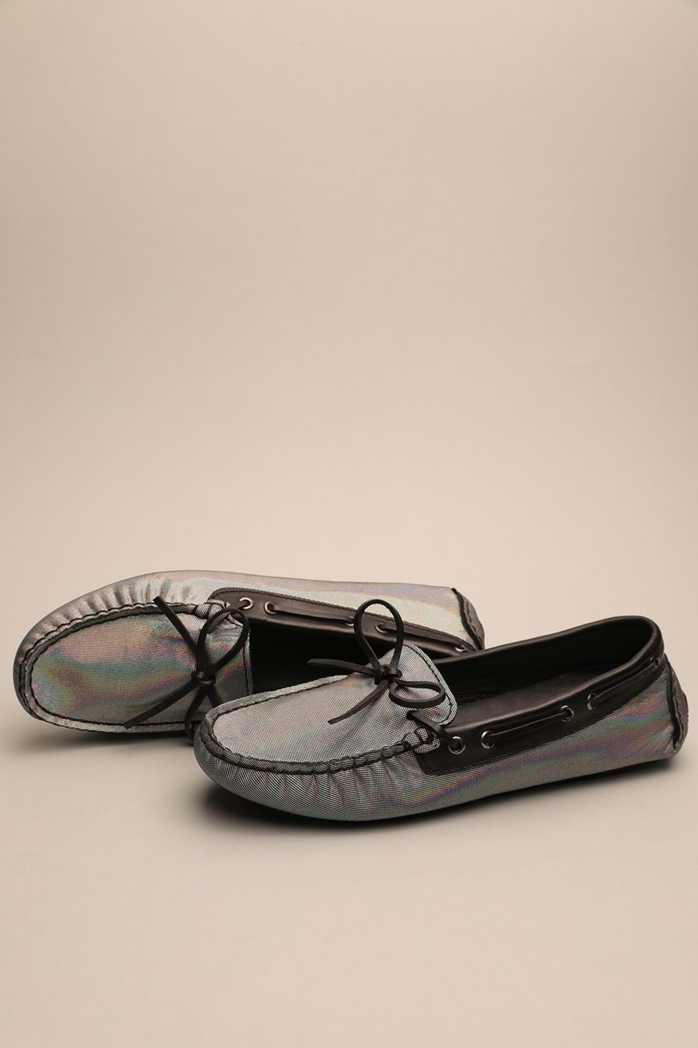 Gondol Kadın Hakiki Deri Klasik Loafer Gri 37 ttx.764