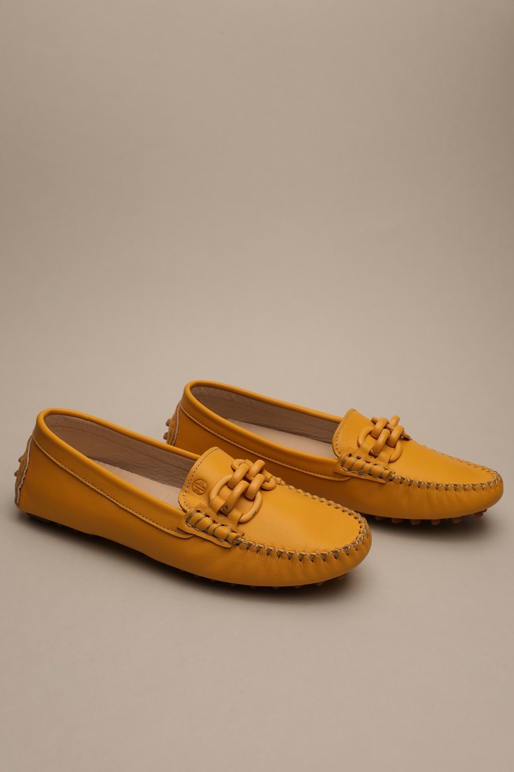 Gondol Kadın Hakiki Deri Klasik Loafer Sarı 37 ttx.788