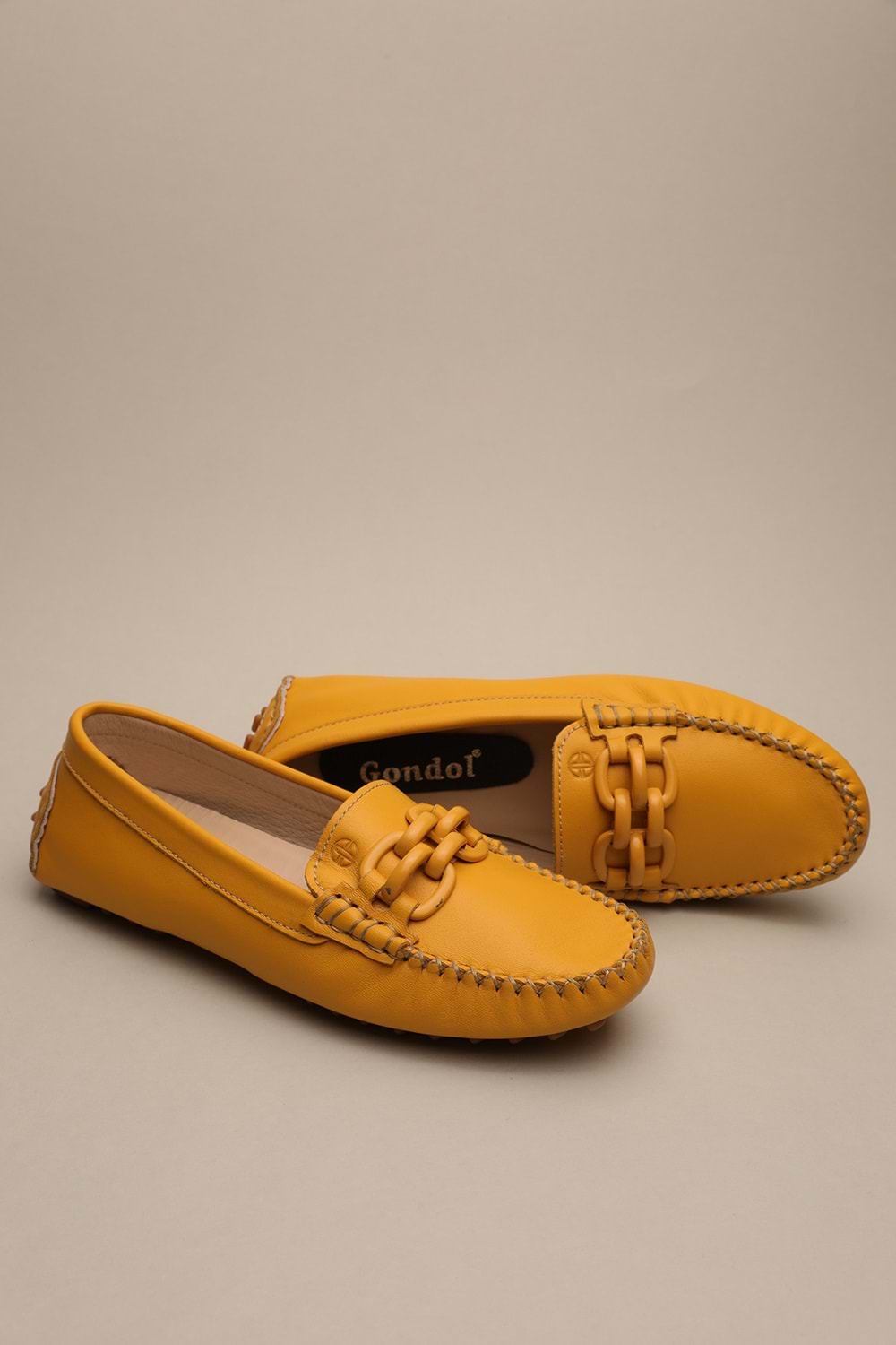 Gondol Kadın Hakiki Deri Klasik Loafer Sarı 37 ttx.788