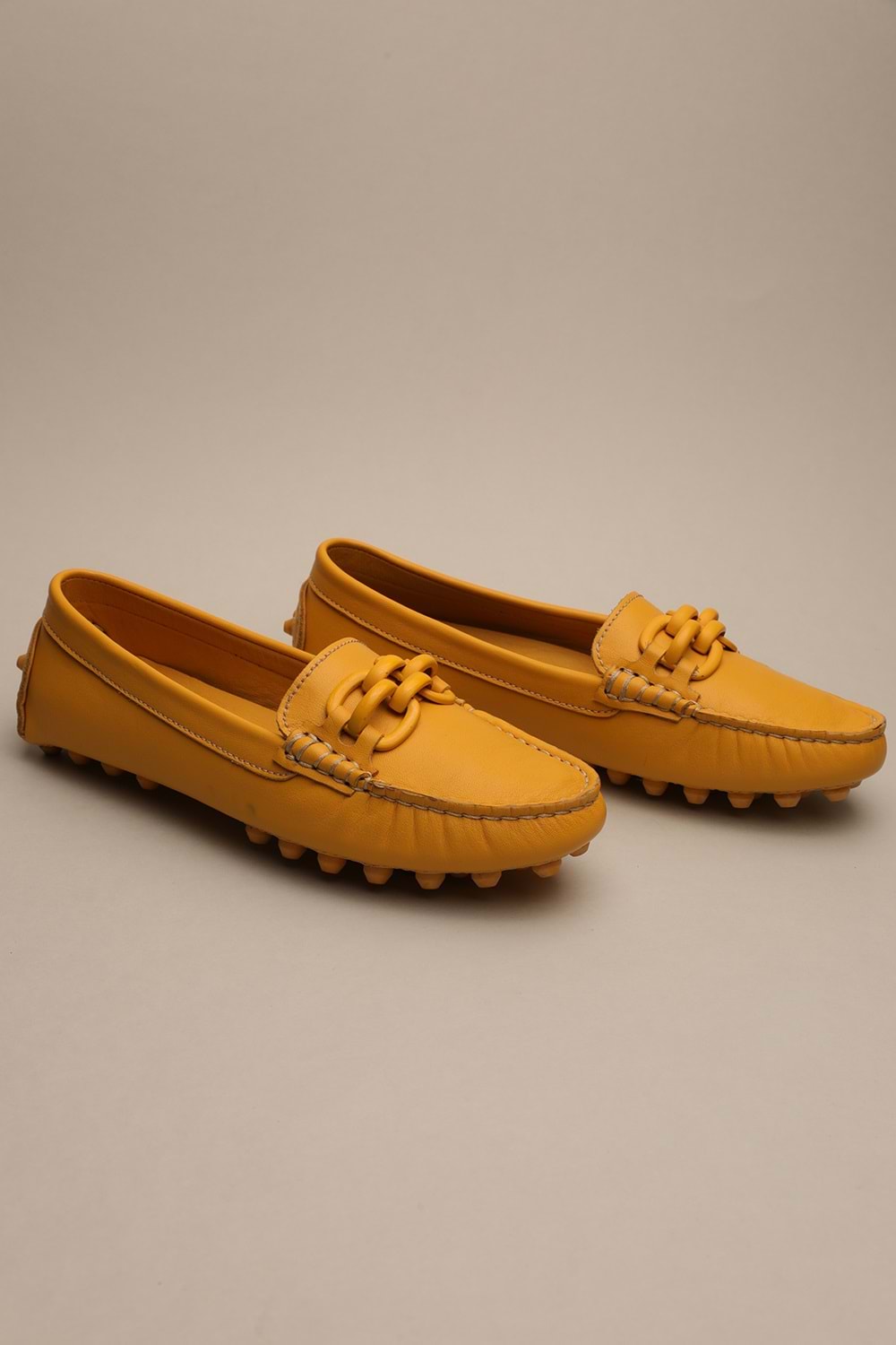 Gondol Kadın Hakiki Deri Klasik Loafer Sarı 37 ttx.7018