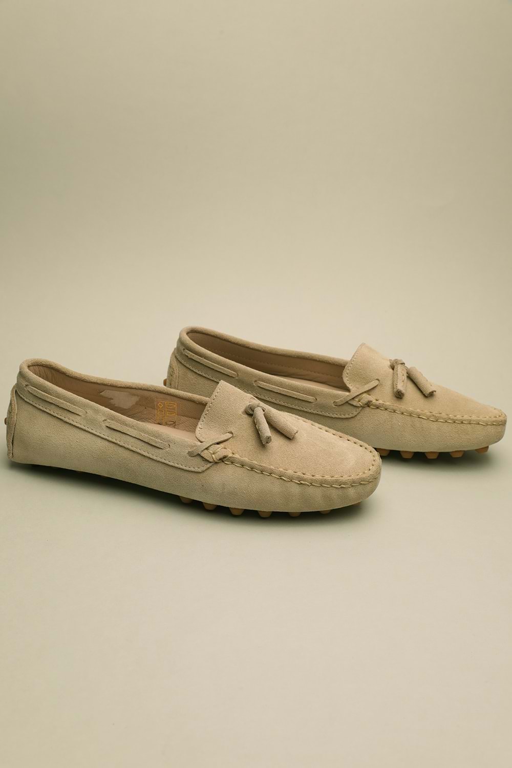 Gondol Kadın Hakiki Deri Klasik Loafer Vizon Süet 40 ttx.70113