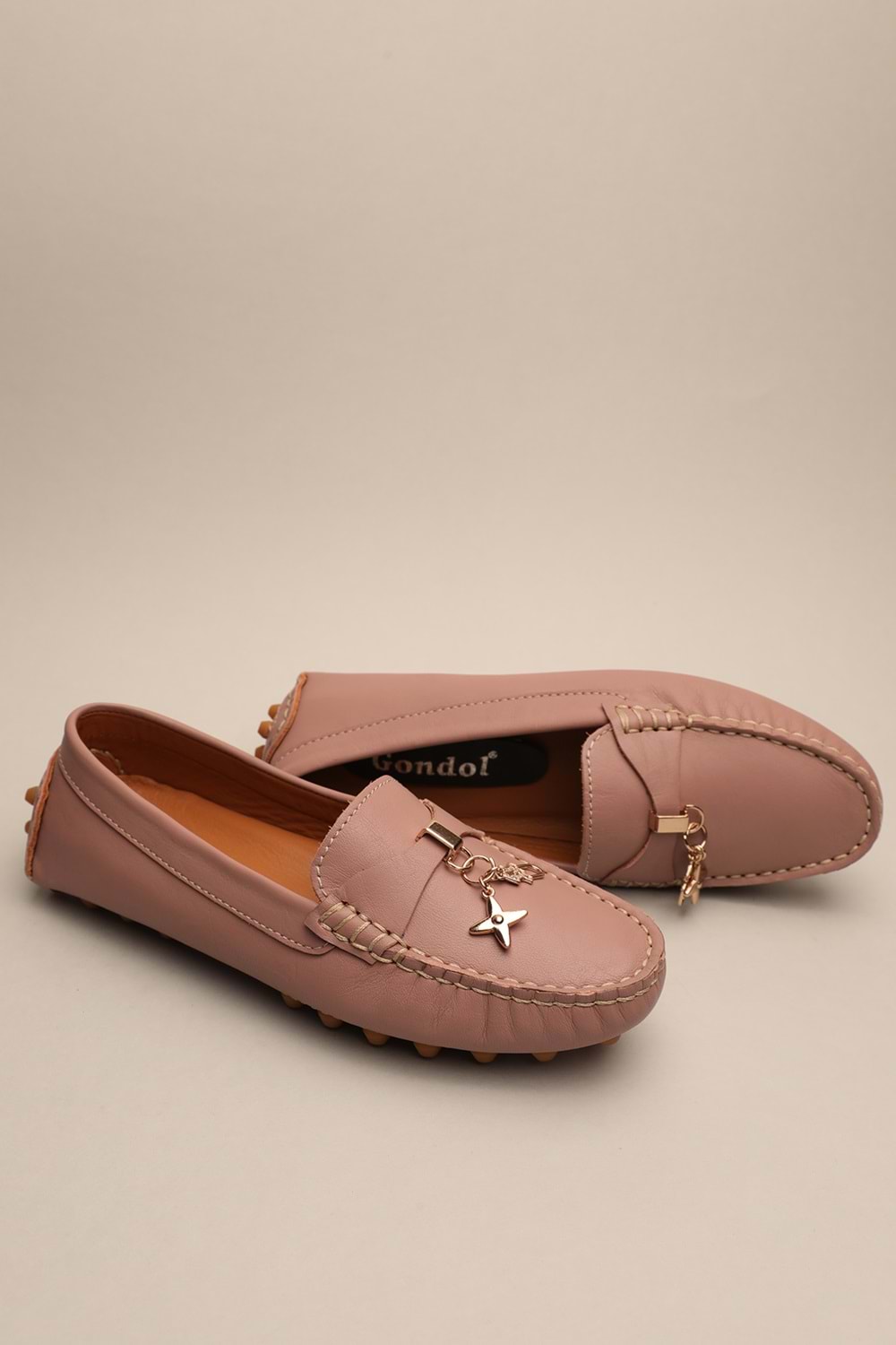 Gondol Kadın Hakiki Deri Klasik Loafer Gül Kurusu 37 ttx.70140