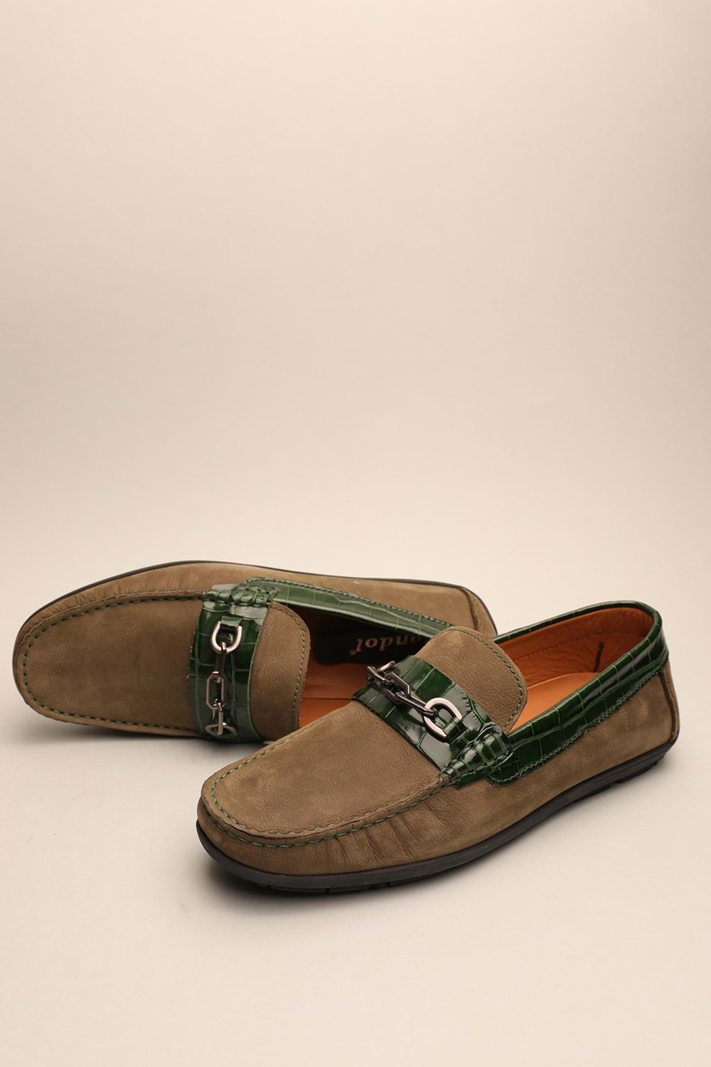 Gondol Erkek Hakiki Deri Klasik Loafer Yeşil 41 ttx.636