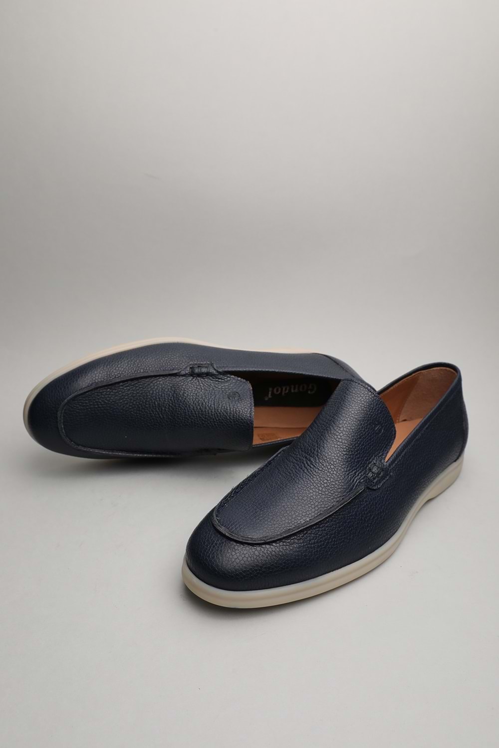 Gondol Erkek Hakiki Deri Klasik Loafer Lacivert 45 ttx.60112