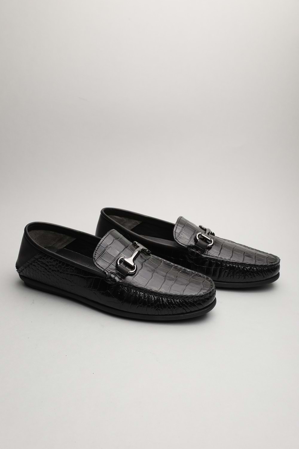 Gondol Erkek Hakiki Deri Klasik Loafer Siyah Croco 41 ttx.60151