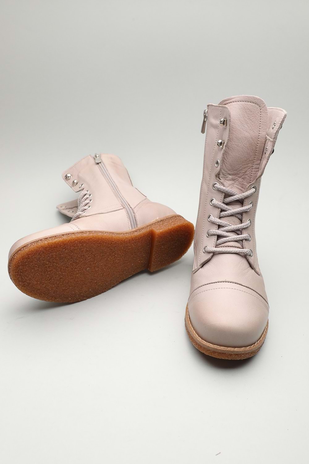 Gondol Hakiki Deri Günlük Hafif Yumuşak Postal Bot zx.1150 - Gri - 37