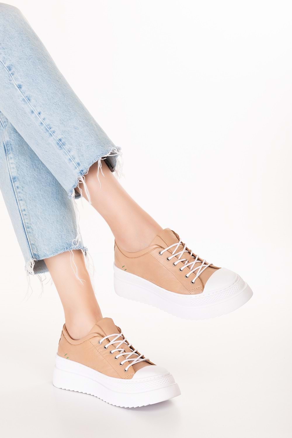 Gondol Hakiki Deri Günlük Hafif Taban Spor Ayakkabı zx.1104 - Somon - 36