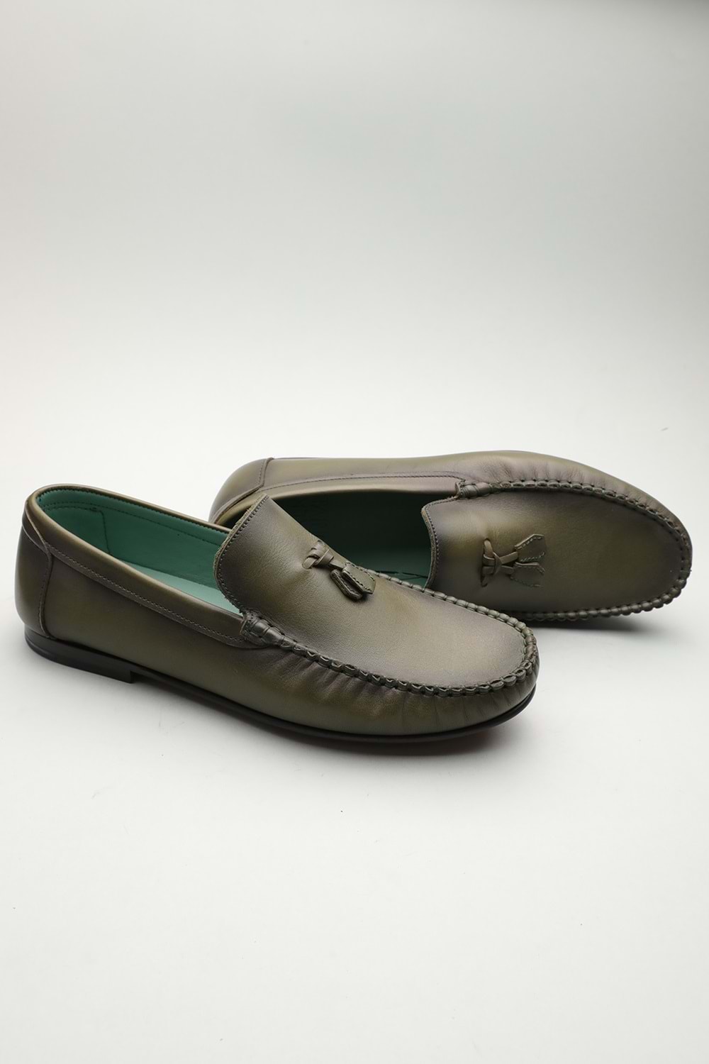 Gondol Erkek Hakiki Deri Klasik Loafer Haki 42 ttx.601108