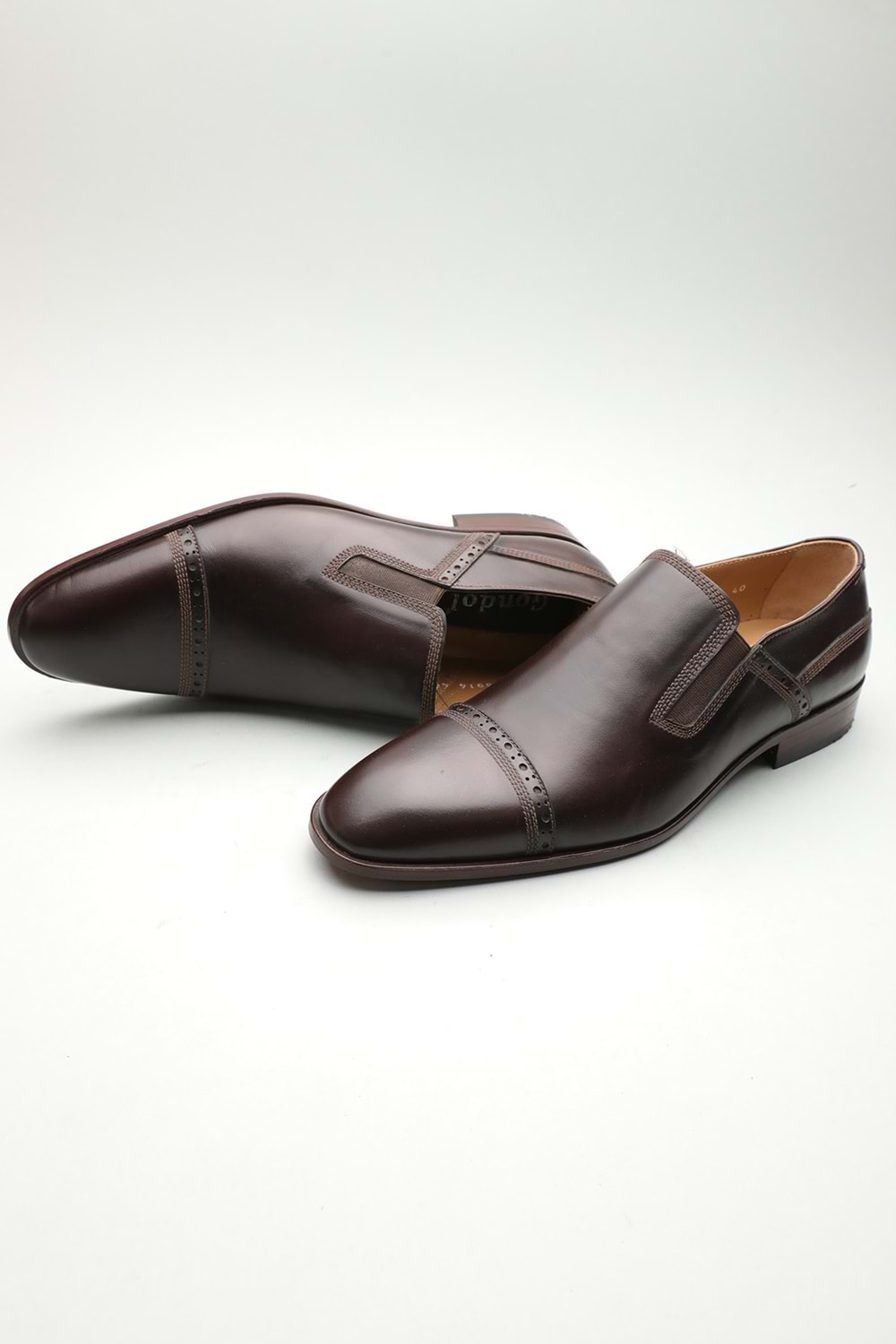 Gondol Erkek Hakiki Deri Klasik Kösele Kahverengi 40 ttx.171