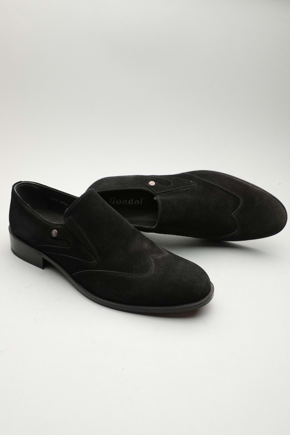 Gondol Erkek Hakiki Deri Klasik Kösele Siyah Süet 41 ttx.173