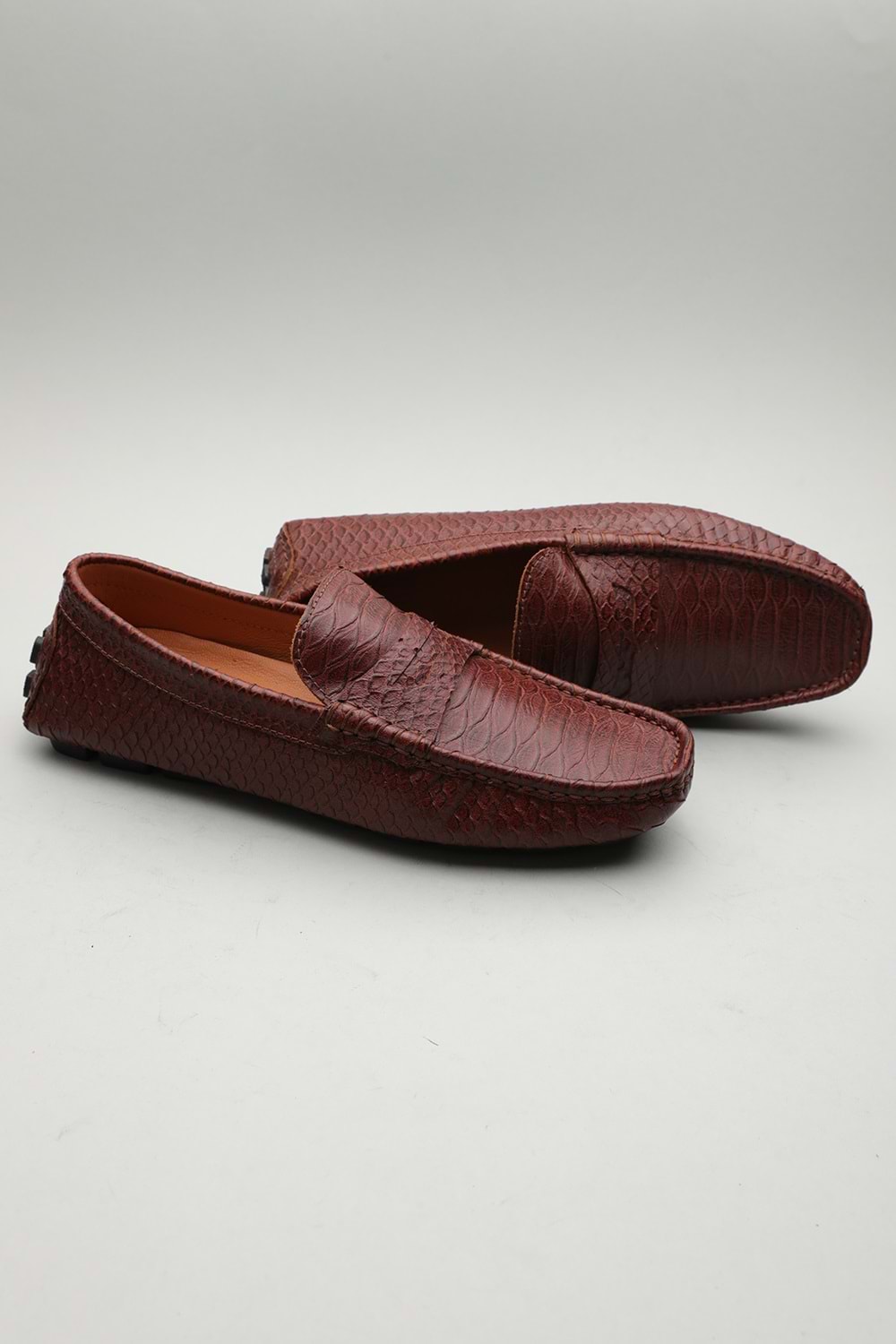 Gondol Erkek Hakiki Deri Klasik Loafer Kahve Croco 41 ttx.601155