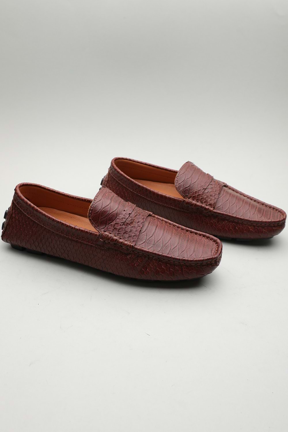 Gondol Erkek Hakiki Deri Klasik Loafer Kahve Croco 41 ttx.601155