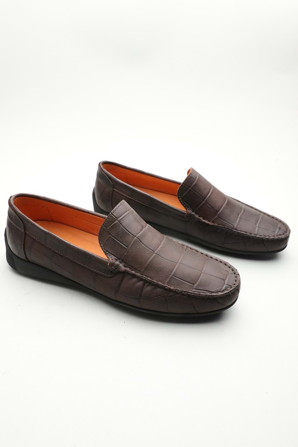 Gondol Erkek Hakiki Deri Klasik Loafer Kahve Croco 43 ttx.601170