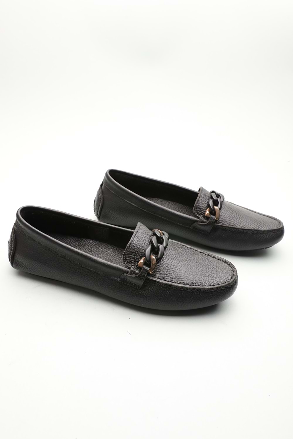 Gondol Kadın Hakiki Deri Klasik Loafer Siyah 40 ttx.735