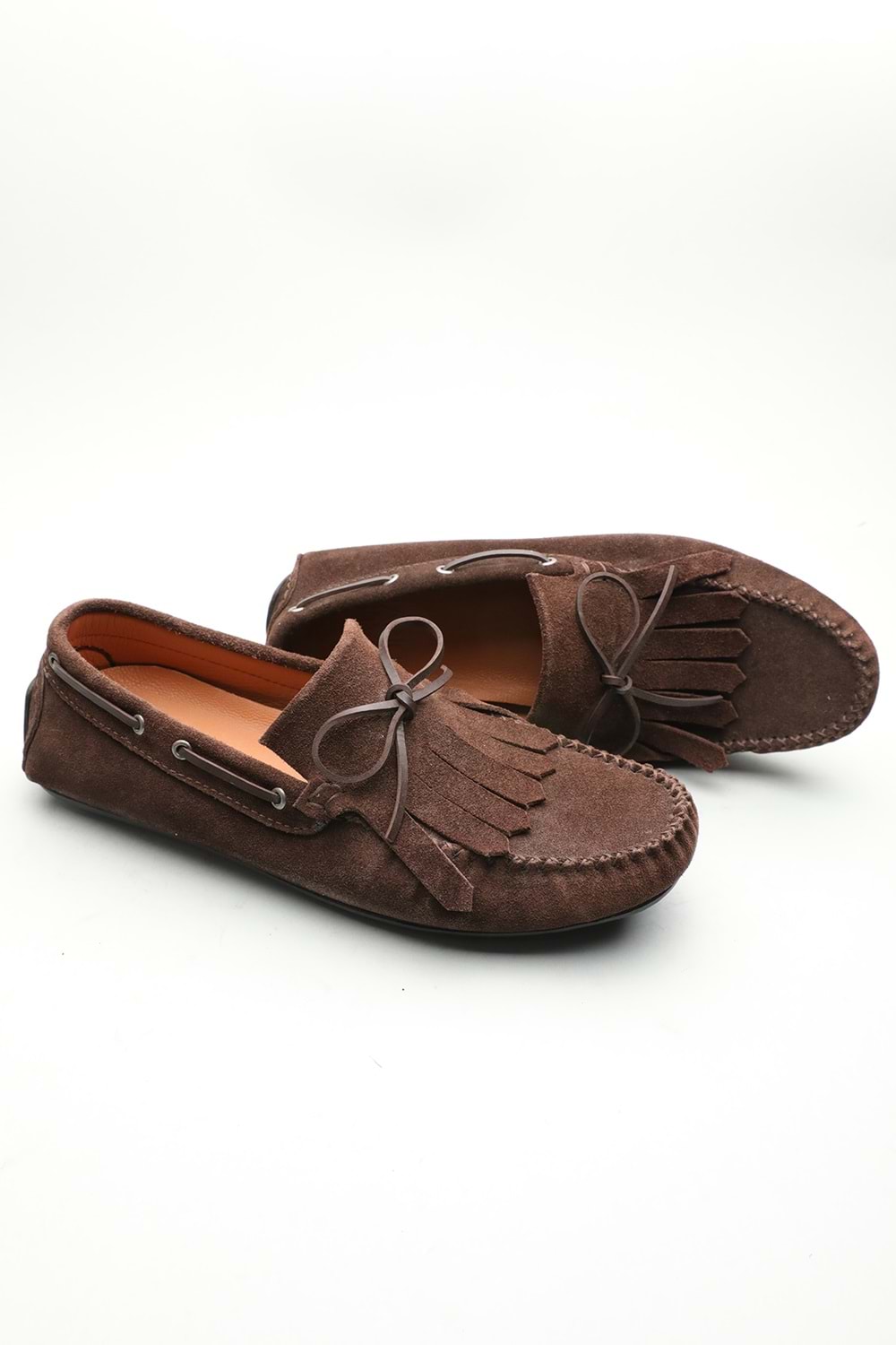 Gondol Erkek Hakiki Deri Klasik Loafer Kahverengi Süet 42 ttx.601176