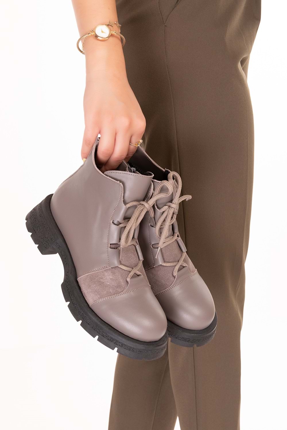 Gondol Hakiki Deri Günlük Şık Bot Bellamy - Vizon - 37