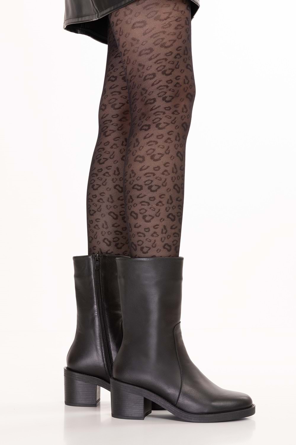 Gondol Hakiki Deri Günlük Şık Uzun Bot Wanda - Siyah - 39