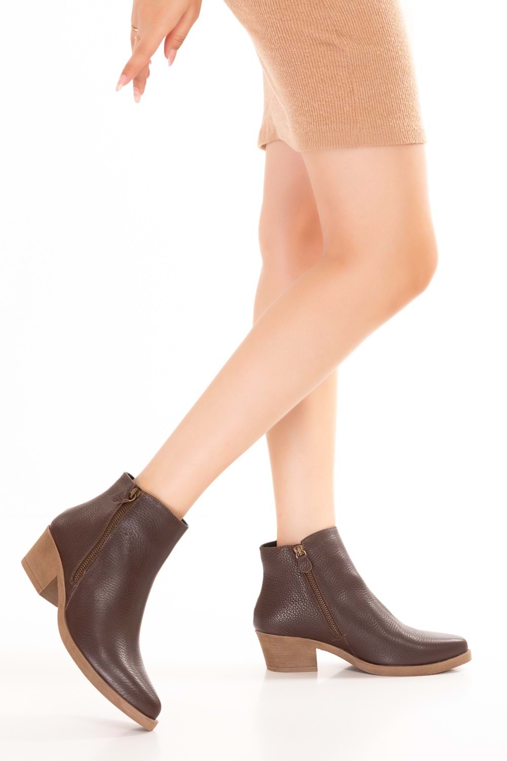 Gondol Hakiki Deri Günlük Şık Bot Ozmira - Kahverengi - 37