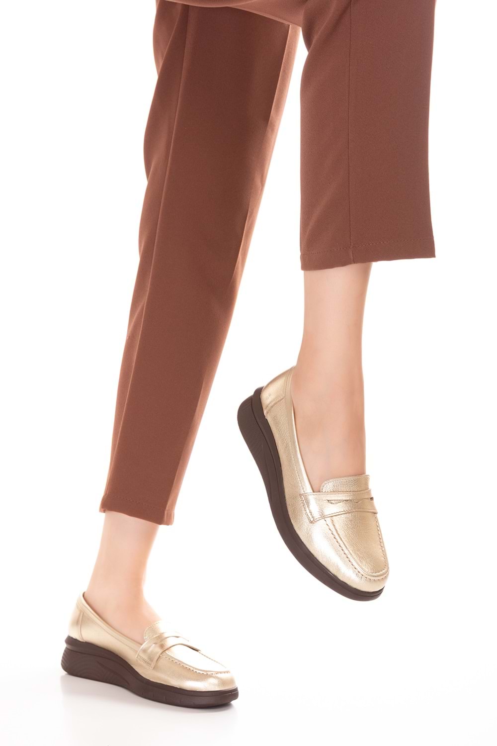 Gondol Hakiki Deri Anatomik Taban Rahat Ayakkabı usl.2170 - Gold - 36