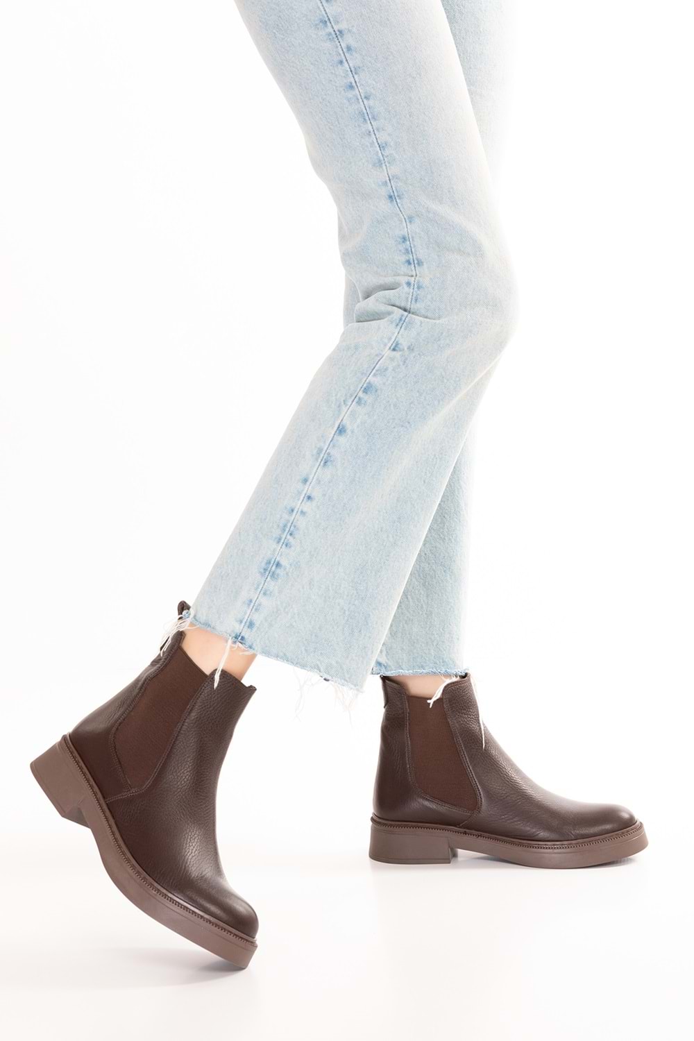 Gondol Hakiki Deri Çift Lastikli Günlük Hafif Bot Shakira - Kahverengi - 37