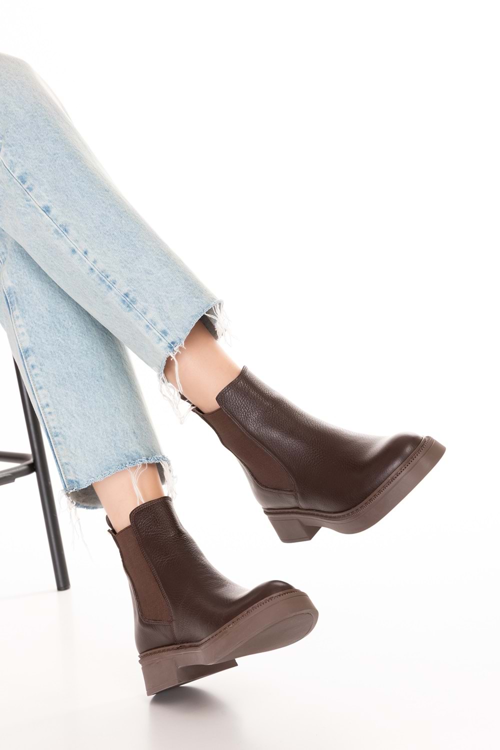 Gondol Hakiki Deri Çift Lastikli Günlük Hafif Bot Shakira - Kahverengi - 37