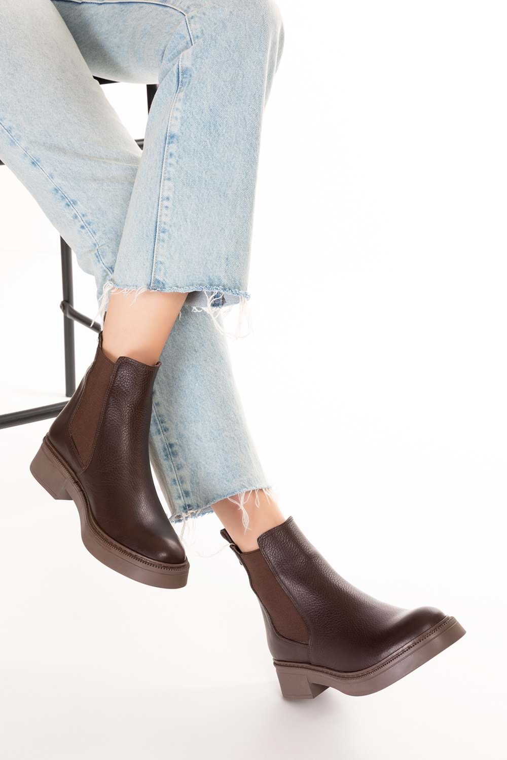 Gondol Hakiki Deri Çift Lastikli Günlük Hafif Bot Shakira - Kahverengi - 37