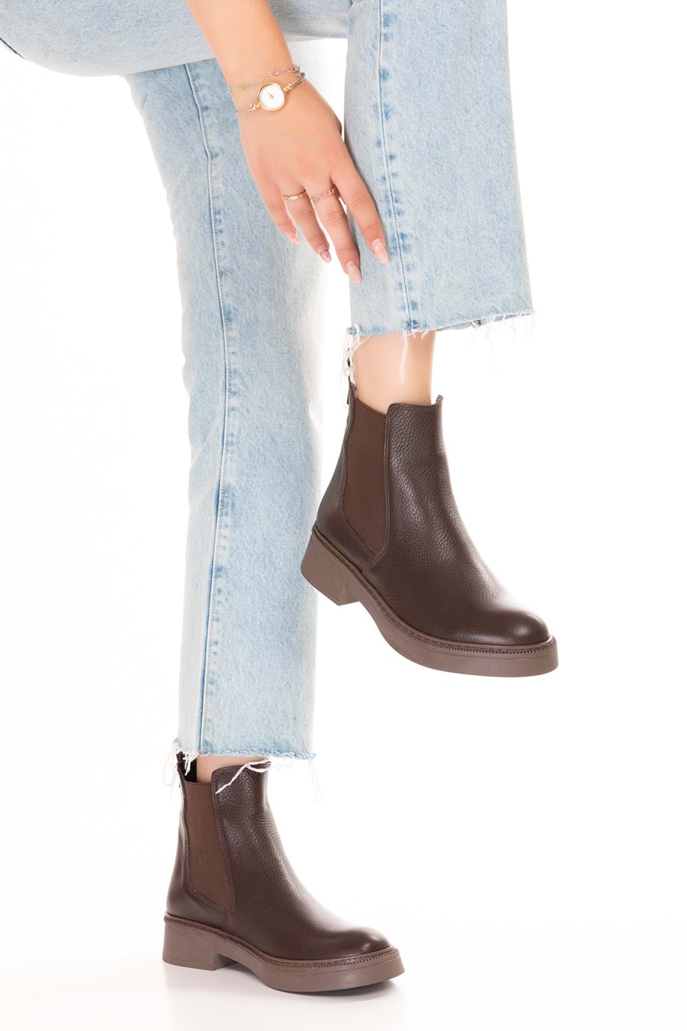 Gondol Hakiki Deri Çift Lastikli Günlük Hafif Bot Shakira - Kahverengi - 39