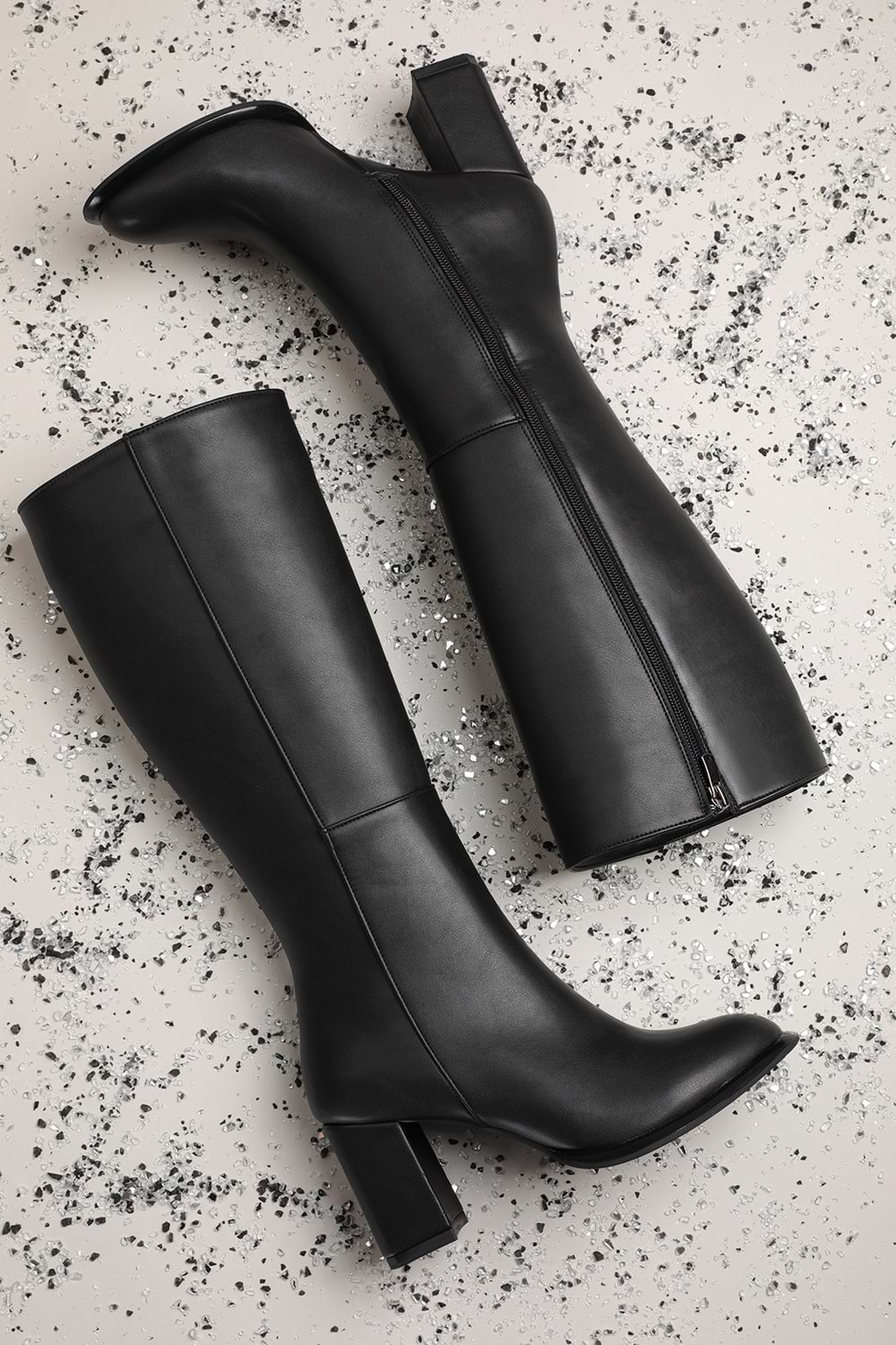 Gondol Kadın Klasik Topuklu Çizme mad.1256 - Siyah - 38