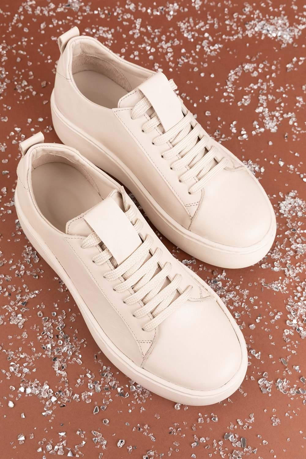 Gondol Hakiki Deri Anatomik Taban Spor Ayakkabı Alessandora - Bej - 36