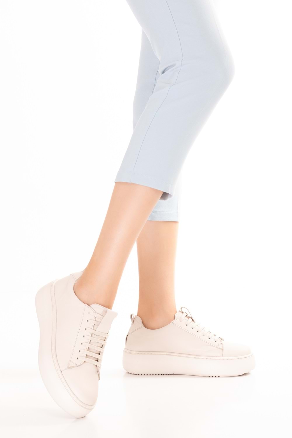 Gondol Hakiki Deri Anatomik Taban Spor Ayakkabı Alessandora - Bej - 36