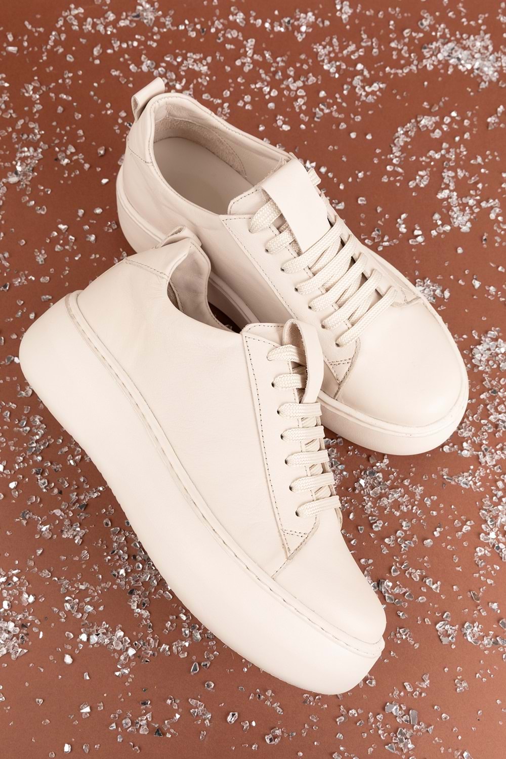 Gondol Hakiki Deri Anatomik Taban Spor Ayakkabı Alessandora - Bej - 36