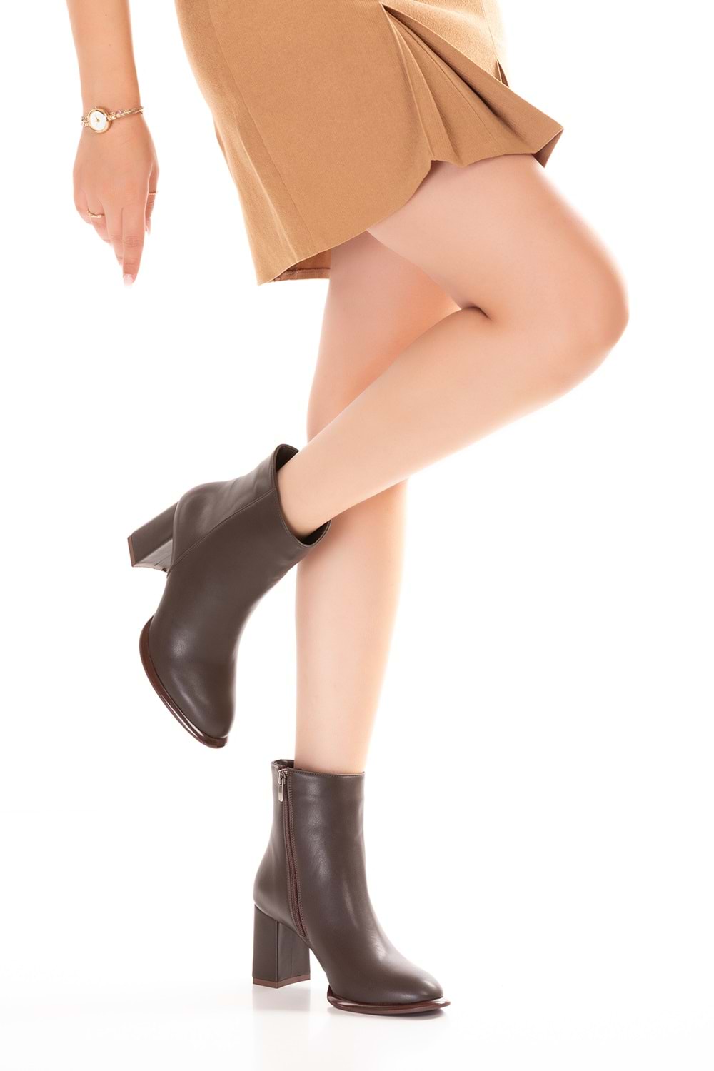 Gondol Kadın Klasik Topuklu Ofis Botu mad.1350 - Kahverengi - 38