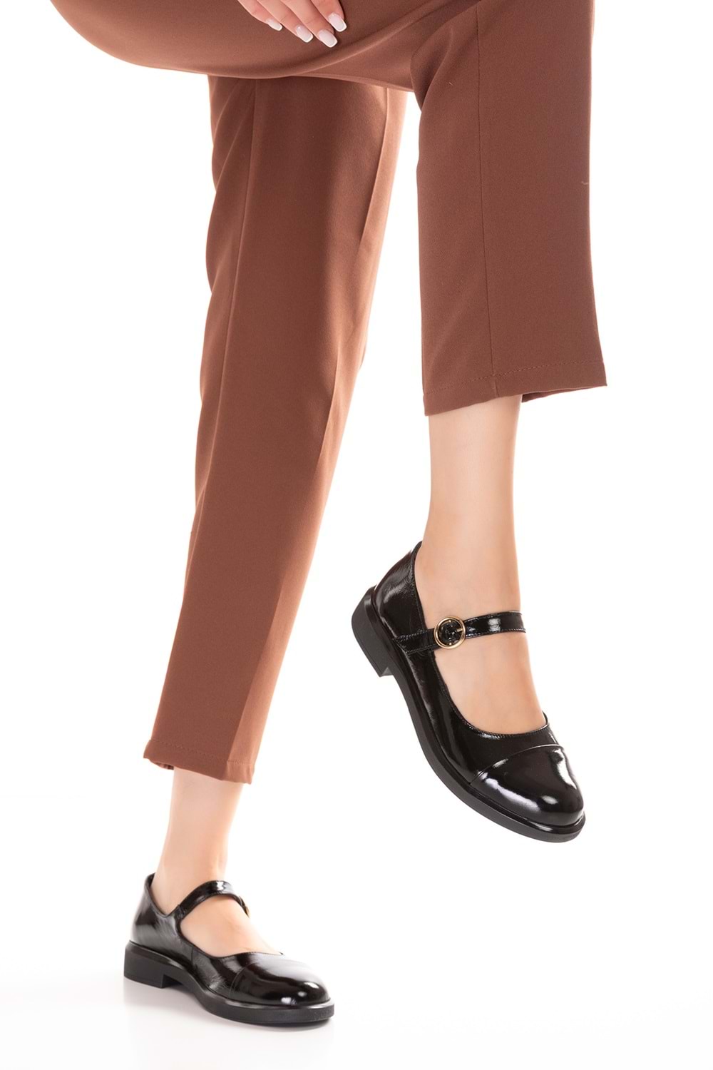 Gondol Hakiki Deri Günlük Klasik Makosen Babet Ayakkabı alb.406 - siyah rugan - 37