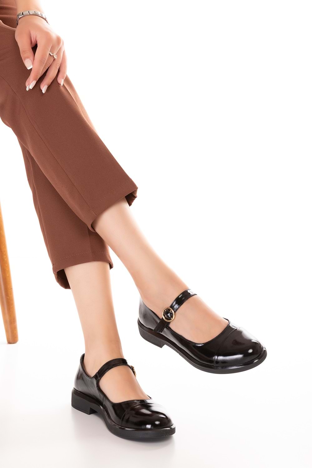 Gondol Hakiki Deri Günlük Klasik Makosen Babet Ayakkabı alb.406 - siyah rugan - 39