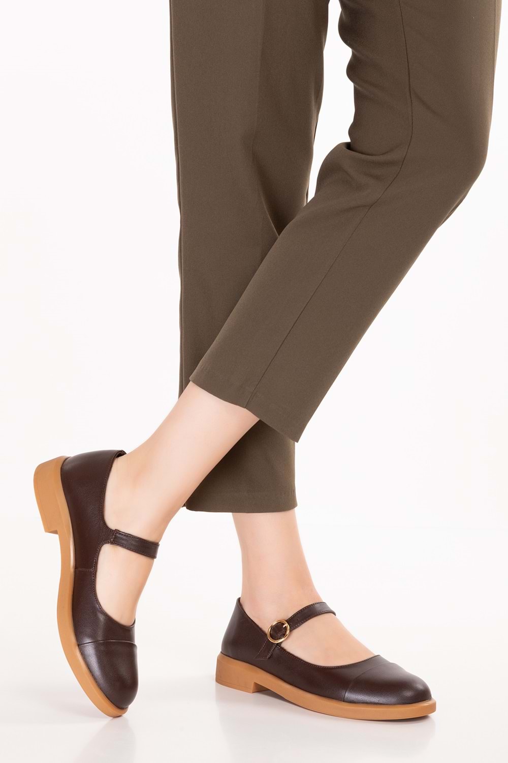 Gondol Hakiki Deri Günlük Klasik Makosen Babet Ayakkabı alb.406 - Kahverengi - 36