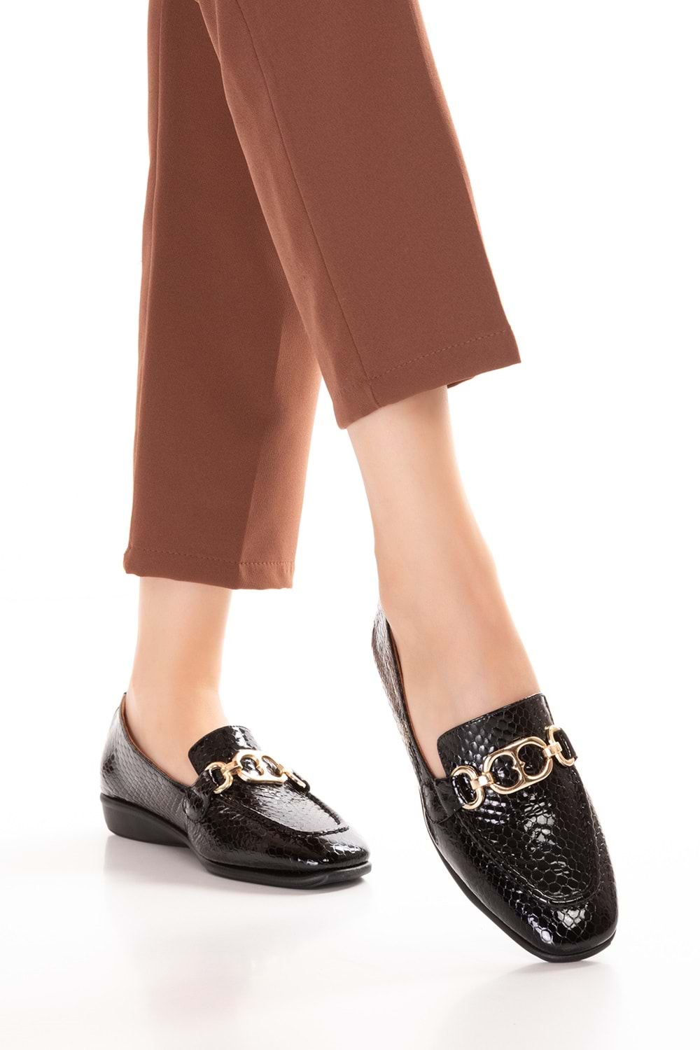 Gondol Hakiki Deri Esnek Rahat Taban Yumuşak Deri Rahat Loafer alb.209 - Siyah Petek - 38