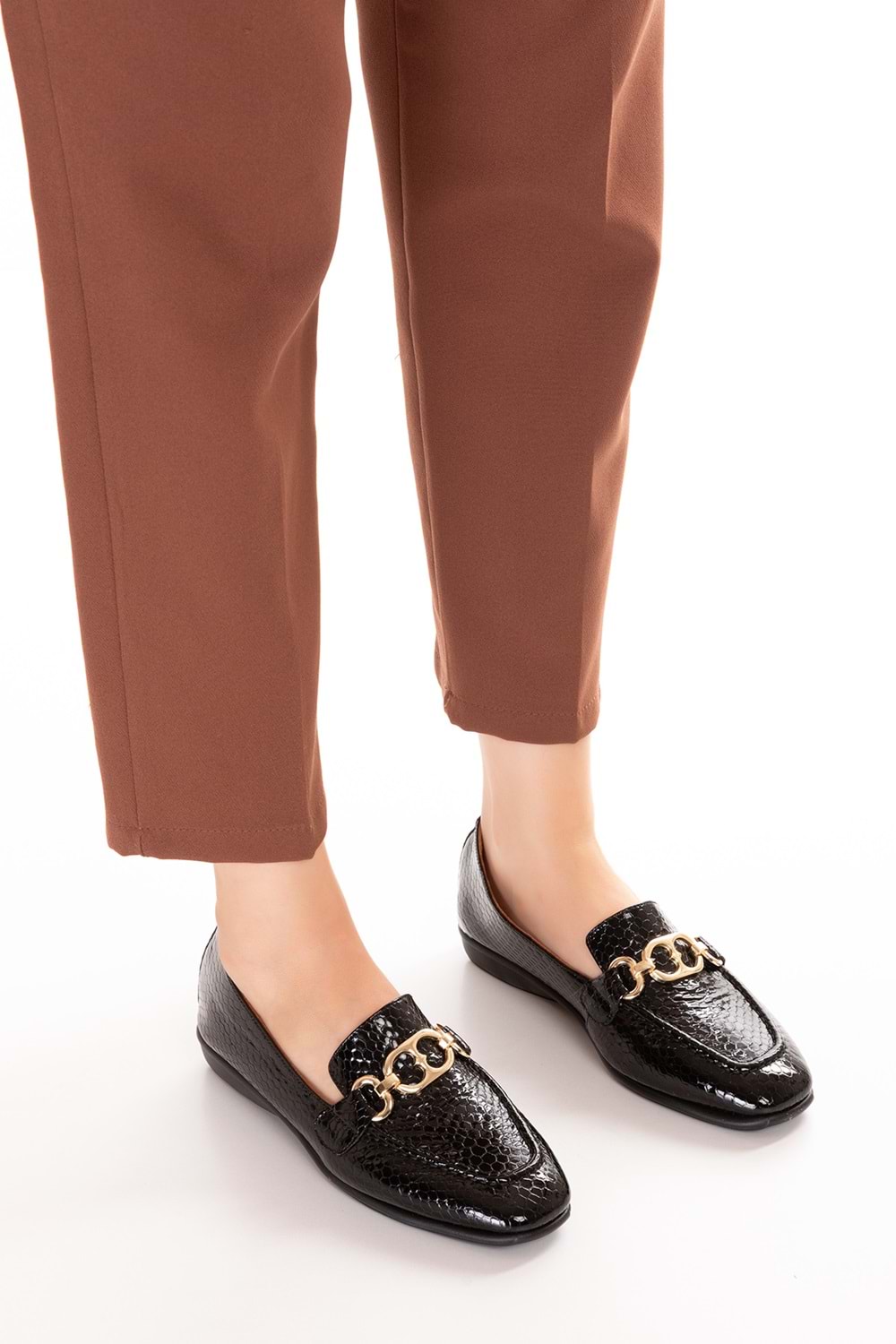 Gondol Hakiki Deri Esnek Rahat Taban Yumuşak Deri Rahat Loafer alb.209 - Siyah Petek - 38