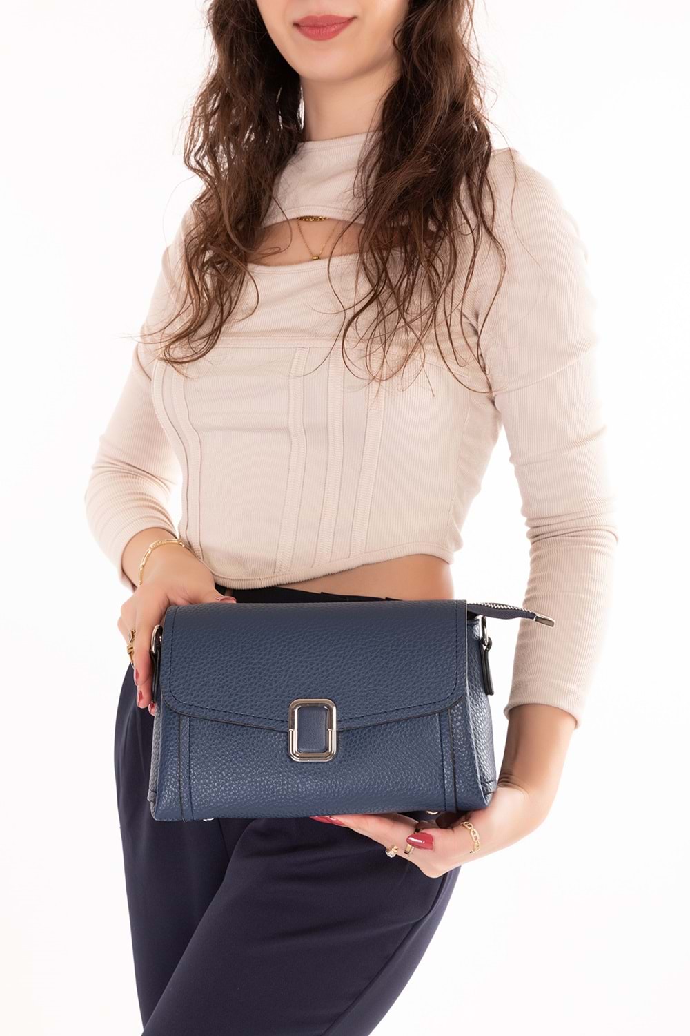 Gondol Kadın Günlük Küçük Omuz Çantası vp.732 - Lacivert - TEK EBAT