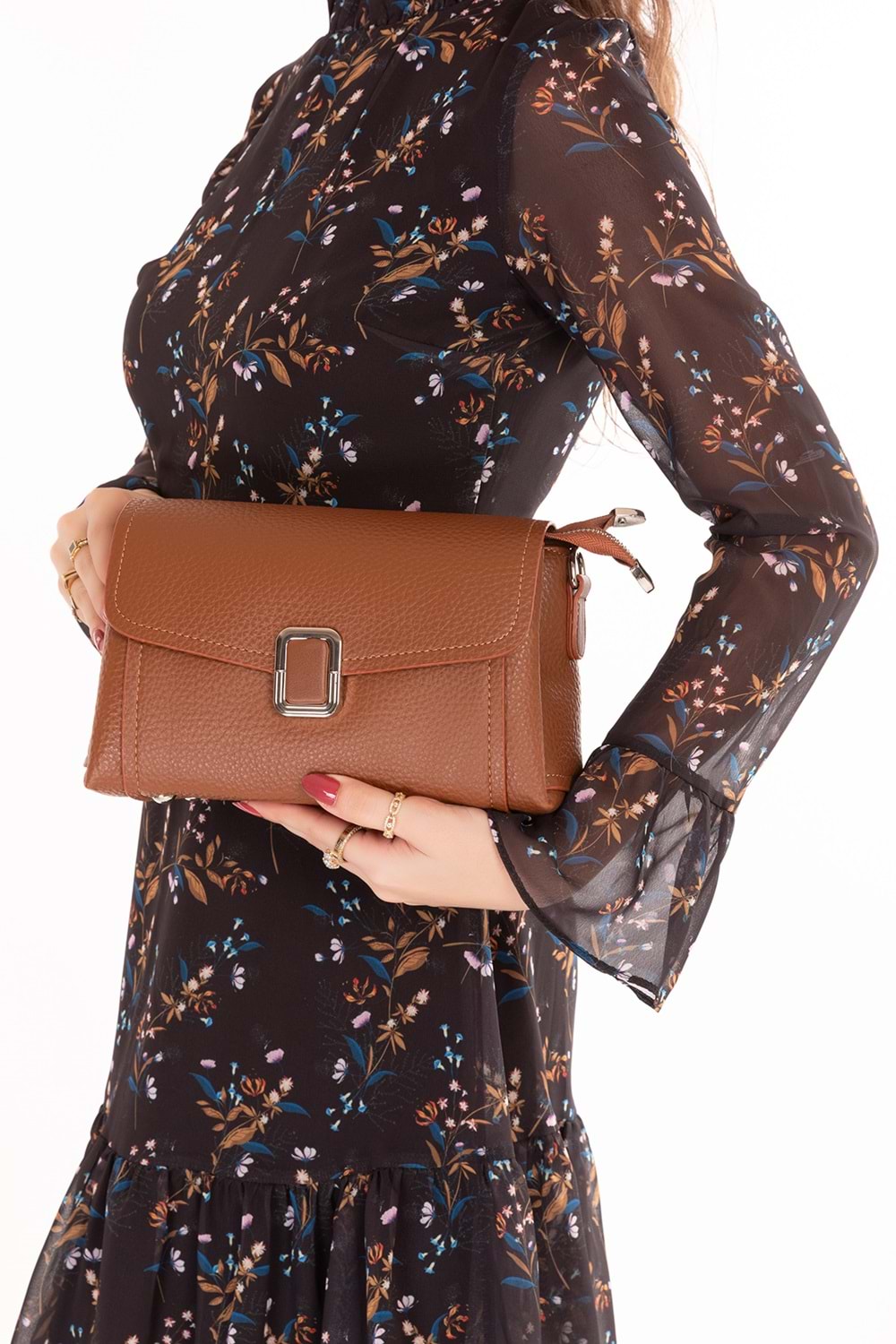 Gondol Kadın Günlük Küçük Omuz Çantası vp.732 - Taba - TEK EBAT