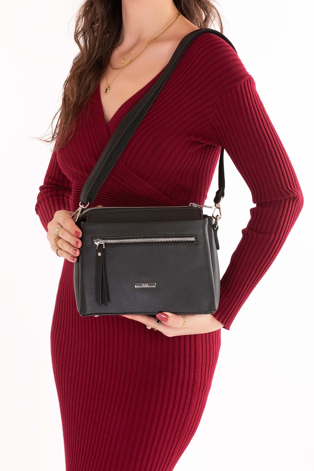 Gondol Kadın Günlük Küçük Omuz Çantası vp.729 - Siyah - TEK EBAT