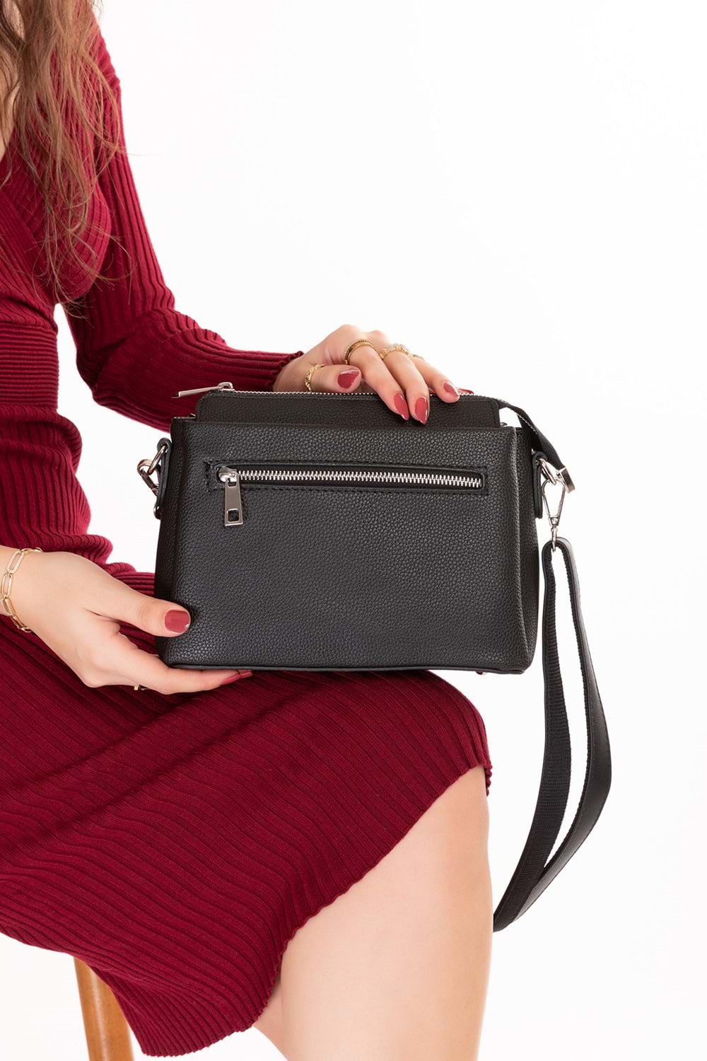 Gondol Kadın Günlük Küçük Omuz Çantası vp.729 - Siyah - TEK EBAT