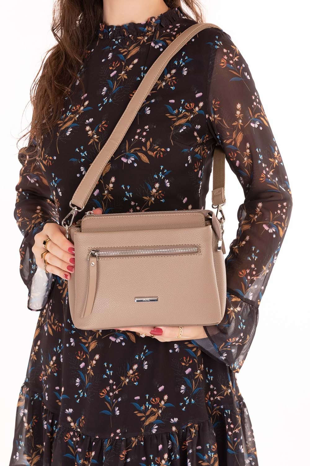 Gondol Kadın Günlük Küçük Omuz Çantası vp.729 - Vizon - TEK EBAT