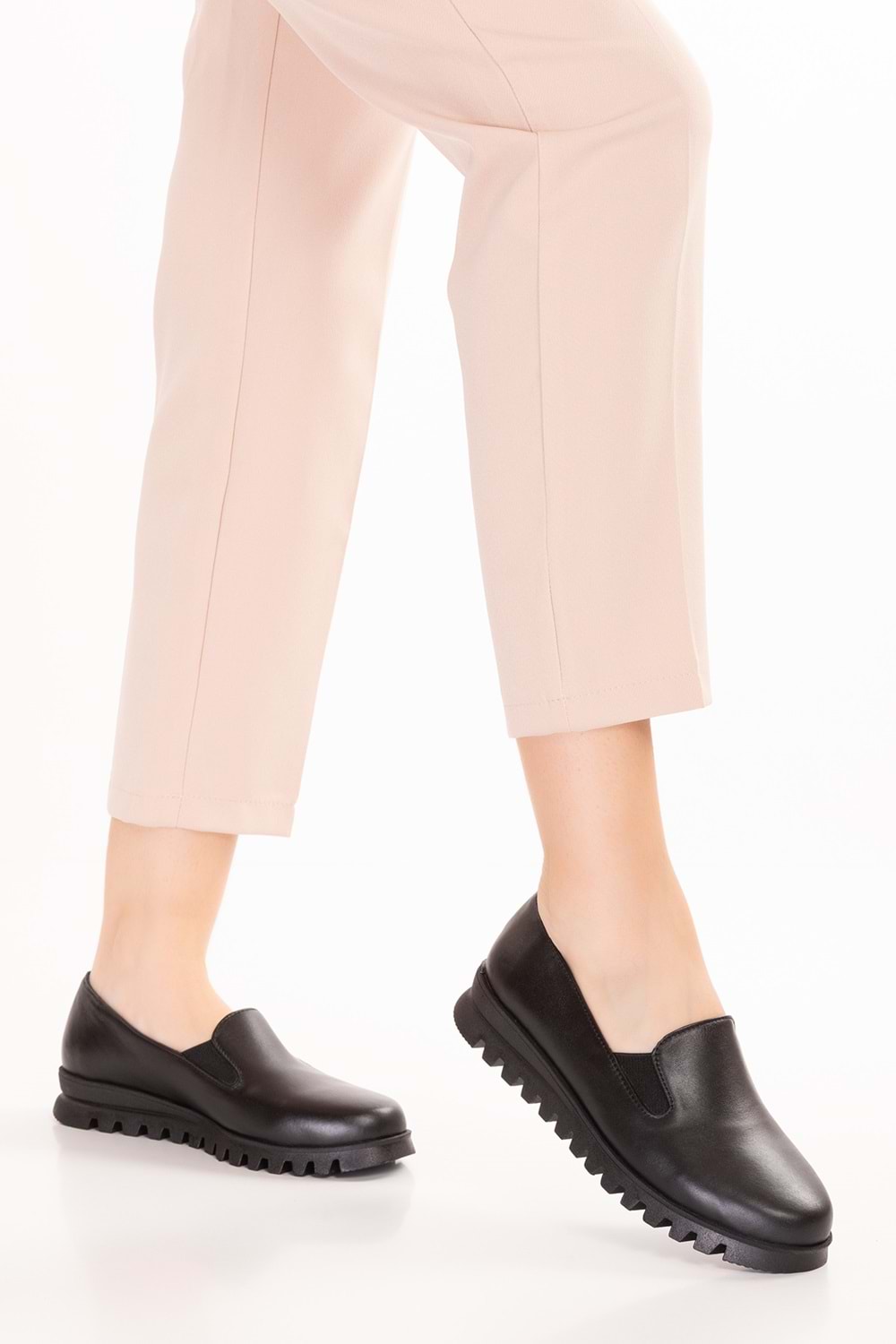 Gondol Hakiki Deri Kaymaz Taban Rahat Casual Ayakkabı mlk.849 - Siyah - 37